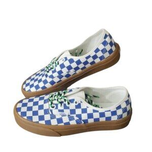 New Vans Authentic Blue Checkerboard‎ Womens Shoes Size 7 Skater Grunge Classic